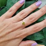 Bague Fine Dorée avec Pierre Goutte Colorée