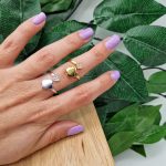 Bague en Acier Inoxydable "Fleur et Trèfle Élégant"